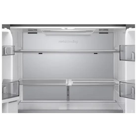 Samsung RM90F67CECEO side by side hűtőszekrény francia ajtós kialakítással, 399/255L, AI inverteres kompresszor, Wifi, 91.2x73.1x185.3 cm, tiszta szénfekete szín 