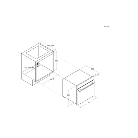 Haier H6 ID25G3YTX beépíthető sütő, 78L, pirolitikus és hidrolitikus tisztítás, 59.5x56.8x59.5 cm, inox szín