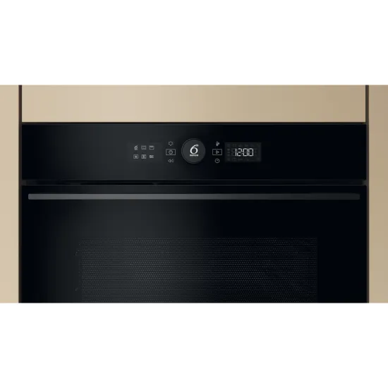 Whirlpool WCC54PMSBA beépíthető sütő, 48L, pirolitikus tisztítás, Cook 3 funkció, 55.9x54.3x45.5 cm, fekete szín