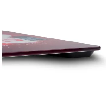 Gallet PEP950 digitális üveglapos személymérleg, 150 kg méréshatár, mintás vörös szín 