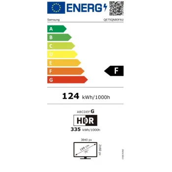 Samsung QE75QN80FAUXXH 4K UHD Smart Neo QLED Mini LED TV, 75", 190.5 cm 