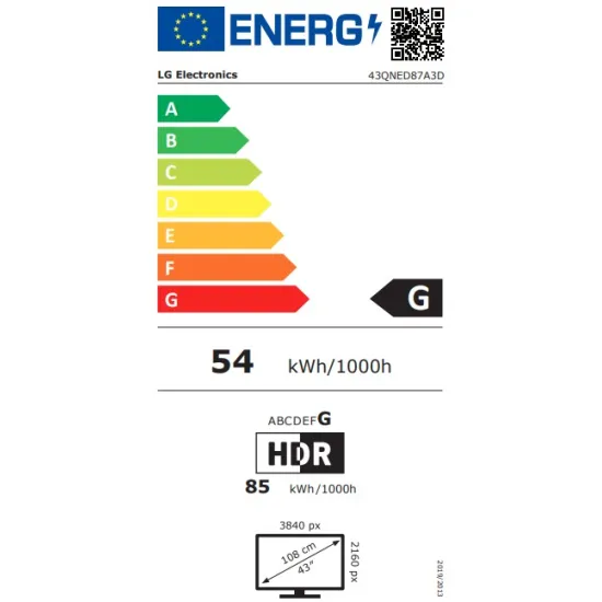 LG 43QNED87A3D QNED EVO AI UHD MiniLED 4K Smart TV, 43", 109.22 cm