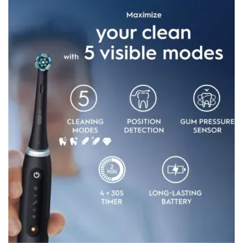 Oral-B iO5 Matt Black elektromos fogkefe 