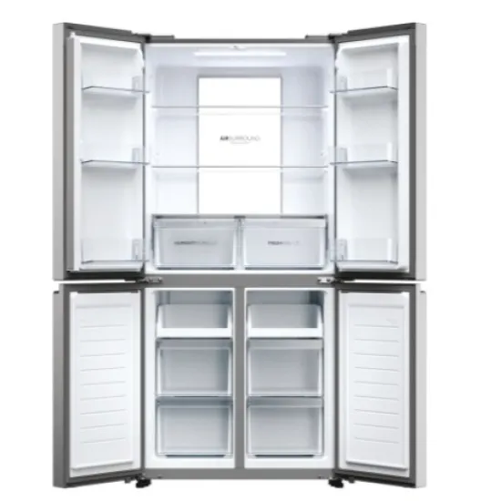 Haier HCR7818DNMM No Frost side by side hűtőszekrény francia ajtós kialakítással, 311/156L, 83.3x65x181.5 cm, New Platinum inox szín