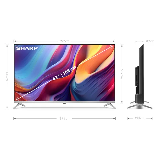 Sharp 43GP6265E 4K UHD QLED TV, 43", 109.22 cm