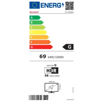 Sharp 50GP6265ES 4K UHD Smart QLED TV, 50", 127 cm 