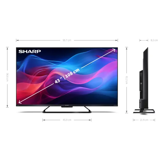 Sharp 43GR8265E 4K UHD Smart QLED TV, 43", 109.22 cm 