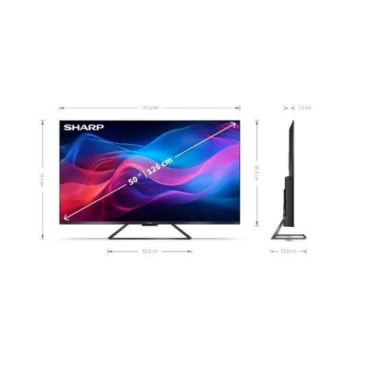 Sharp 50GR8265E 4K UHD Smart QLED TV, 50", 127 cm 