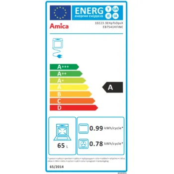 Amica EB7541H FINE beépíthető sütő, 65L, 59.5x57x59.5 cm, inox szín 
