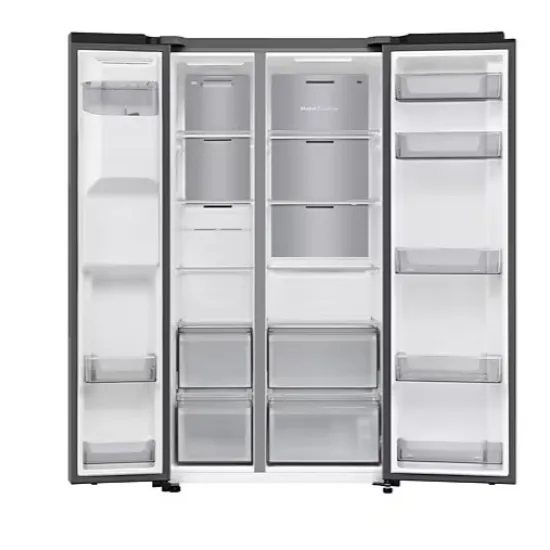 Samsung RS70F64KETEO side by side hűtőszekrény, 420/220L, AI inverteres kompresszor, 91.2x72.6x178.4 cm, matt metál DOI szín