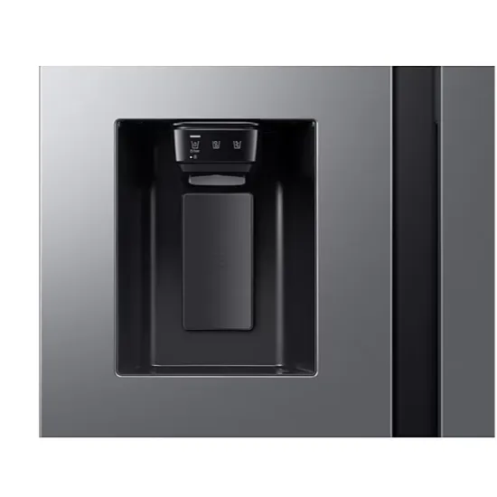 Samsung RS70F64KETEO side by side hűtőszekrény, 420/220L, AI inverteres kompresszor, 91.2x72.6x178.4 cm, matt metál DOI szín