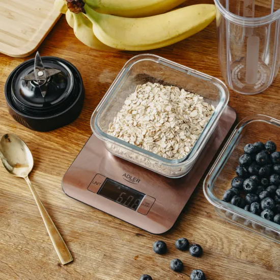 Adler AD3183C digitális konyhai mérleg, 5kg-os méréshatárral, réz szín