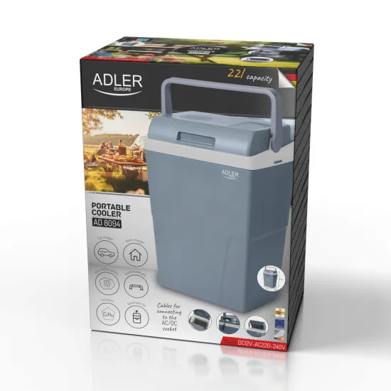 Adler AD 8094 elektromos hűtőtáska, 22L, szürke