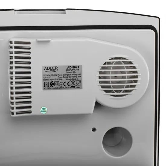 Adler AD 8091 elektromos hűtőtáska, 25L, fekete szín 