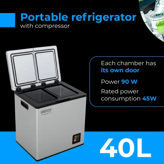 Adler AD8081 kompresszoros hűtőláda, 40L, szürke szín 