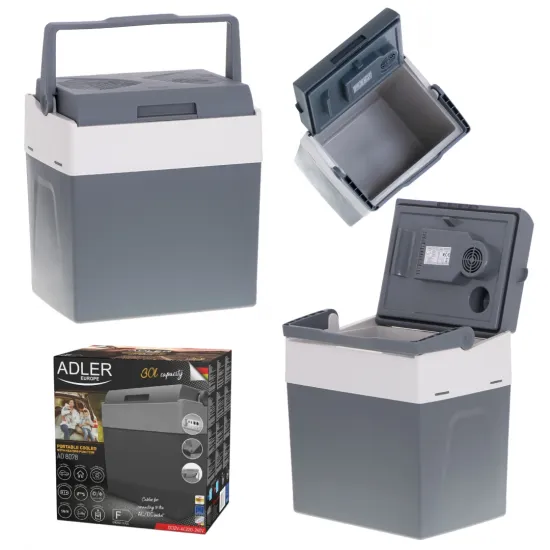 Adler AD8078 elektromos hűtőtáska, 28L, szürke szín 
