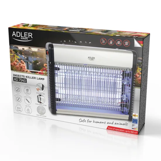 Adler AD7940 elektromos rovarcsapda, szürke szín 