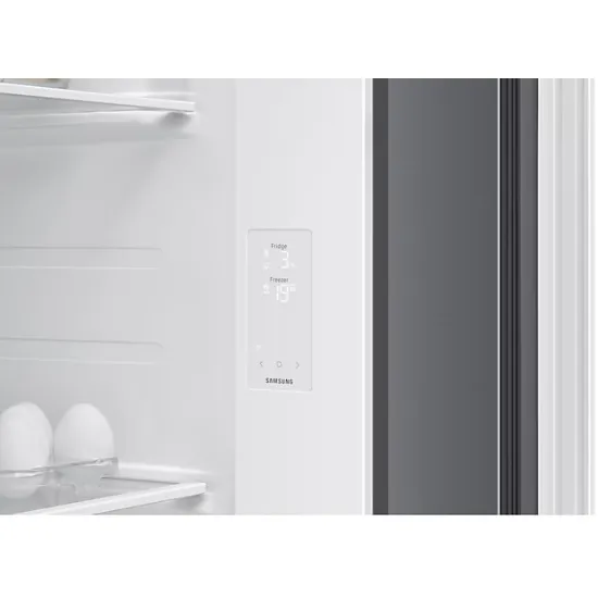 Samsung RS70F65QETEO side by side hűtőszekrény, 420/239L, AI Inverteres Kompresszor, 91.2x72.6x178.4 cm, matt metál szín 