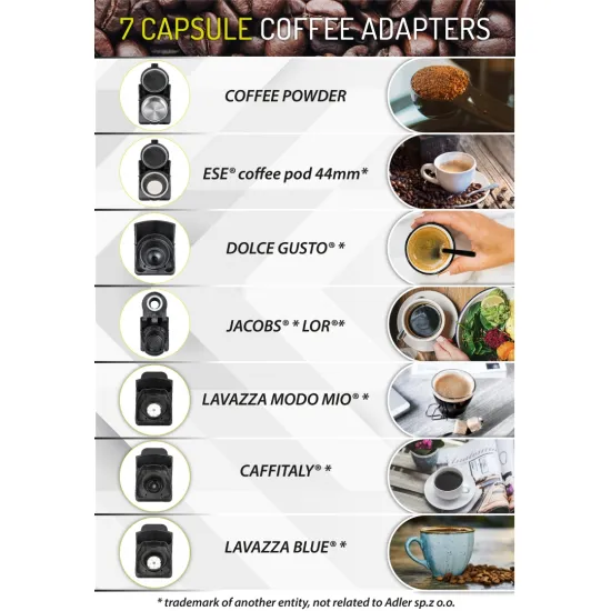 Camry CR4414 multikapszulás kávéfőző, fehér szín 