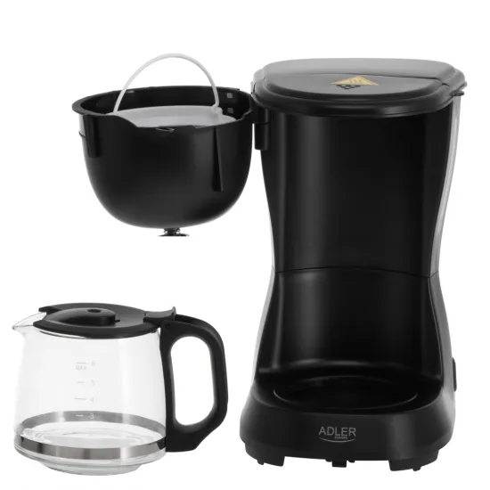 Adler AD4381 filteres tea-kávéfőző, 0.6L, 600W, fekete szín 