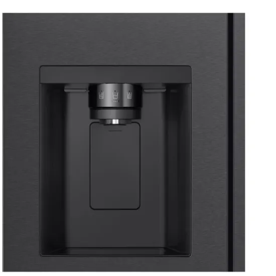 LG GSLC40EPPE side by side hűtőszekrény, Smart Inverter Kompresszor, 417/221L, 91.3x73.5x179 cm, matt éjfekete szín 