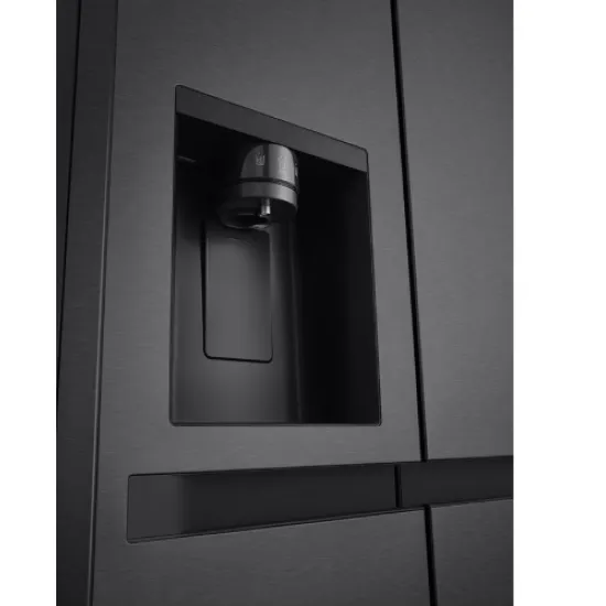 LG GSLC40EPPE side by side hűtőszekrény, Smart Inverter Kompresszor, 417/221L, 91.3x73.5x179 cm, matt éjfekete szín 