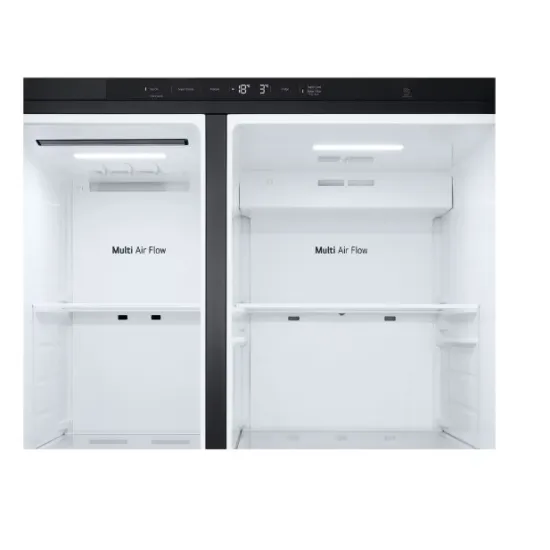 LG GSLC40EPPE side by side hűtőszekrény, Smart Inverter Kompresszor, 417/221L, 91.3x73.5x179 cm, matt éjfekete szín 
