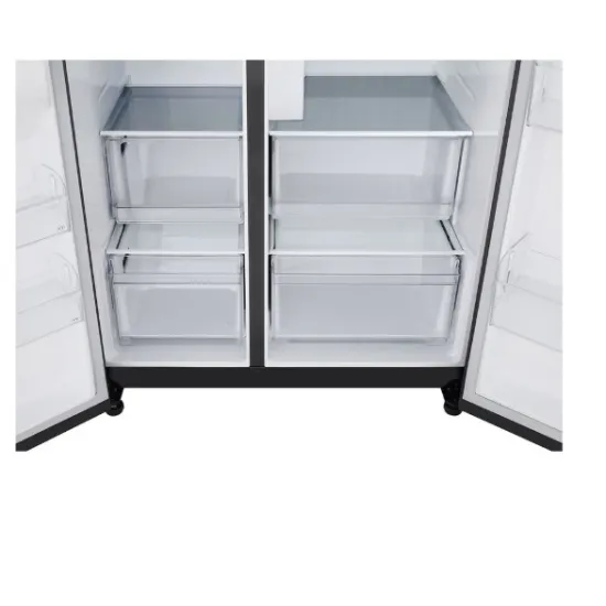 LG GSLC40EPPE side by side hűtőszekrény, Smart Inverter Kompresszor, 417/221L, 91.3x73.5x179 cm, matt éjfekete szín 