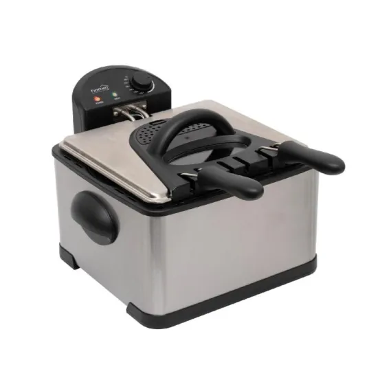 Home HGOLS4 dupla kosaras olajsütő, 2000 W, 4-6 l,  rozsdamentes készülékház, 3 sütőkosár