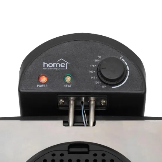 Home HGOLS4 dupla kosaras olajsütő, 2000 W, 4-6 l,  rozsdamentes készülékház, 3 sütőkosár