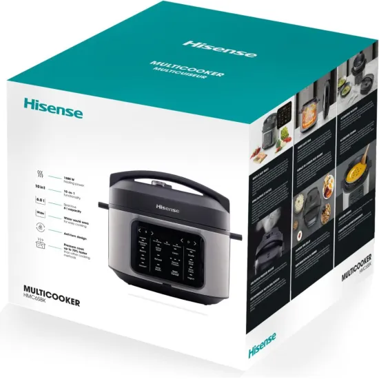 Hisense HMC6SBK multifunkciós főzőedény, 1500W, 6L, inox szín 