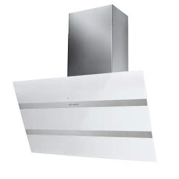 Faber STEELMAX EV8 LED WH/X A80, beépíthető falra szerelhető döntött kürtös konyhai elszívó, 80 cm, LED világítás, inox/fehér szín, 330.0538.523 