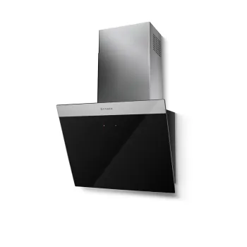 Faber DAISY PLUS BK A55 beépíthető falra szerelhető döntött kürtös konyhai elszívó, 55 cm, LED világítás, inox/fekete szín, 330.0612.373 