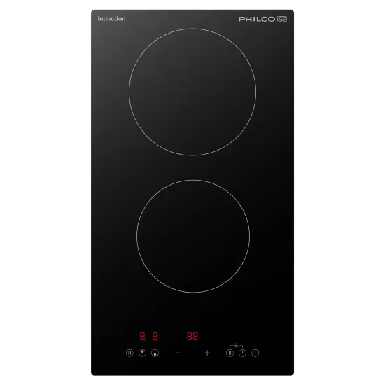 Philco PHD 302 E beépíthető indukciós dominó üvegkerámialap, 28.8x52x5.6 cm, fekete szín 