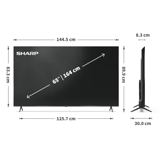 Sharp 65HP5265E 4K UHD Smart QLED TV, 65", 165.1 cm 