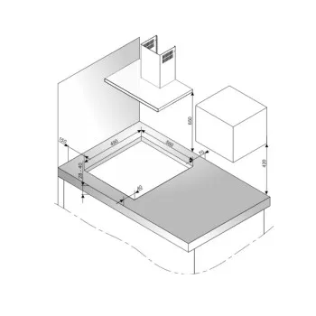 Amica HGS60I beépíthető gáz főzőlap, 59x52x9.49 cm, inox szín 