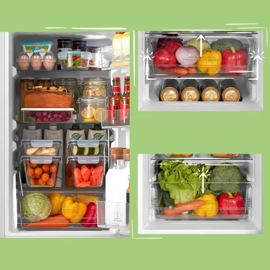 Comfee RCB169WH2(E) alulfagyasztós kombinált hűtőszekrény, 115/59L, 47x51.1x150 cm 