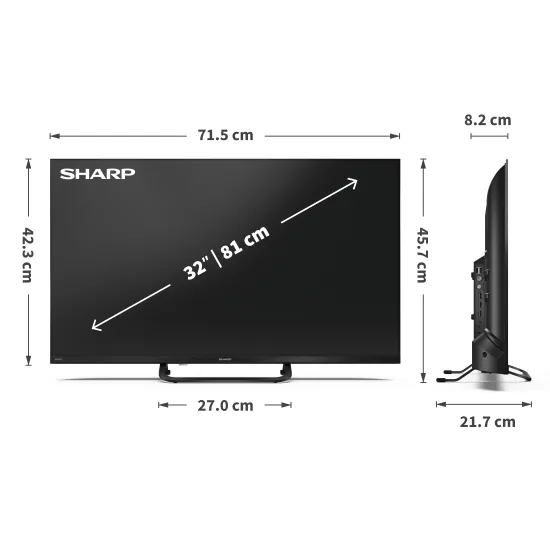 Sharp 32HF3865E Full HD Smart QLED TV, 32", 81.28 cm 