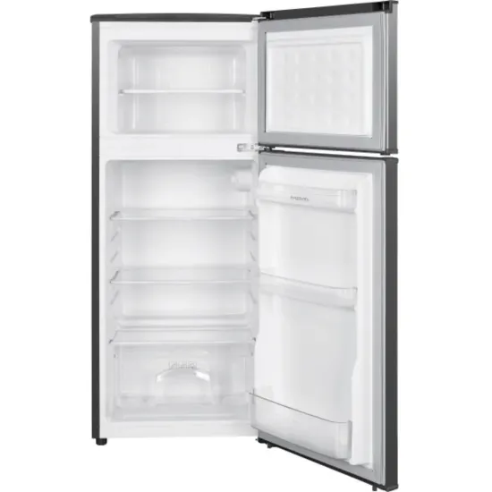 MPM MPM-125-CZ11/E felülfagyasztós kombinált hűtőszekrény, 89/28L, 48x53x115 cm, sötét inox szín 