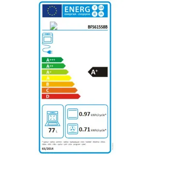 Hisense BAS614P8B beépíthető sütő, 77L, Wifi, pirolitikus tisztítás, 59.5x56.4x59.5 cm, fekete szín 