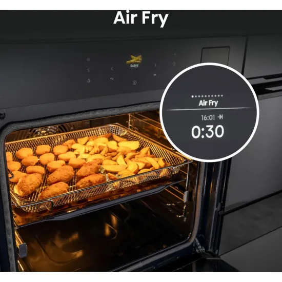 Hisense BFS615S8B beépíthető sütő, 77L, Wifi, 59.5x56.4x59.5 cm, fekete szín 