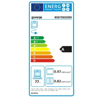 Gorenje BO6735E02XK0 beépíthető sütő, 77L, 59.5x56.4x59.5 cm, inox szín 