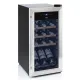 Eta 952890010GN kompresszoros borhűtő, 15 palackos kapacitás, állítható hőmérséklet-tartomány: 5-18 °C, fekete színű rozsdamentes acél ezüst kerettel, 44L, 34.5x45x69.3 cm