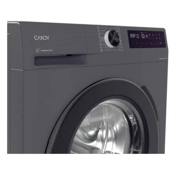 Candy BR 26SSB6G-S elöltöltős mosógép, 6 kg, gőz, Wifi, inverter motor, 59.5x42x85 cm, antracit szín 