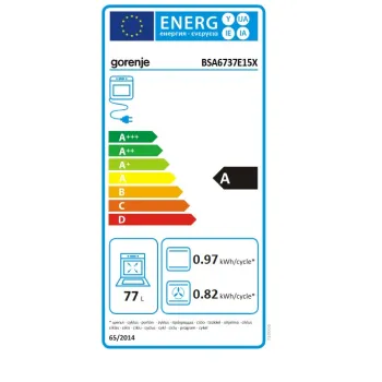 Gorenje BSA6737E15X beépíthető sütő, 77L, 59.5x56.4x59.5 cm, inox szín 
