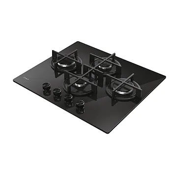Candy CVG6DTB beépíthető gáz főzőlap üveg lappal, 59.5x51x5 cm, fekete szín 