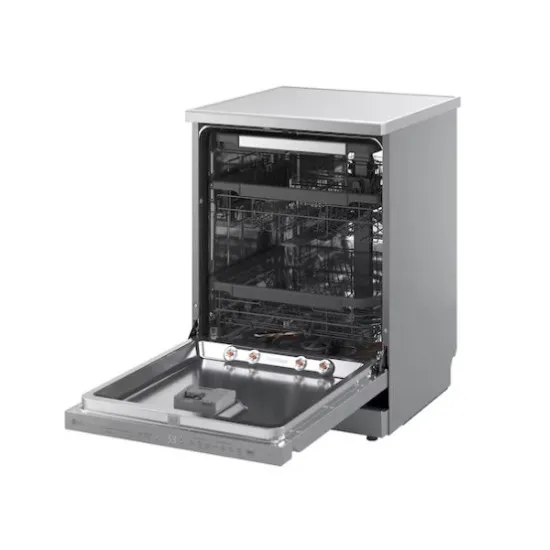 LG DF375HVS mosogatógép, 14 teríték, inverter motor, 3 kosár, automatikus ajtónyitás, 60x60x85 cm, hamvas ezüst szín 