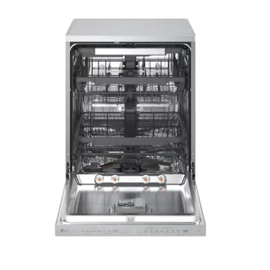 LG DF375HVS mosogatógép, 14 teríték, inverter motor, 3 kosár, automatikus ajtónyitás, 60x60x85 cm, hamvas ezüst szín 