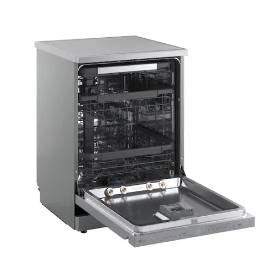 LG DF375HVS mosogatógép, 14 teríték, inverter motor, 3 kosár, automatikus ajtónyitás, 60x60x85 cm, hamvas ezüst szín 