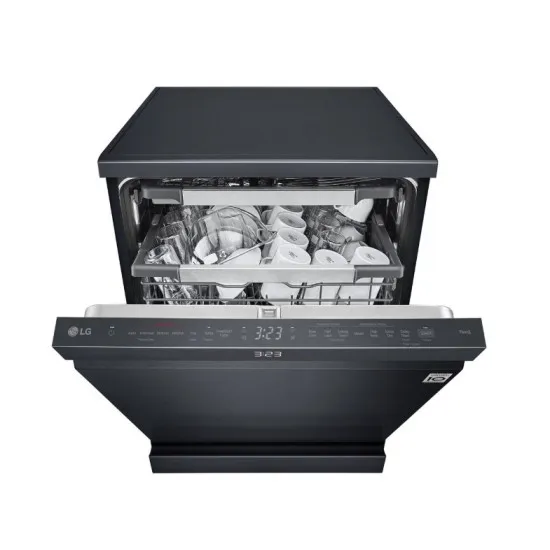 LG DF587HMS mosogatógép, 14 teríték, inverter motor, 3 kosár, automatikus ajtónyitás, 60x60x85 cm, matt fekete szín 